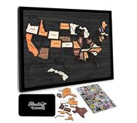 flinelife Mapa de viaje de Estados Unidos, 12 x 10 pulgadas, rompecabezas de mapa de madera de Estados Unidos, perfecto para parejas y familias regalo