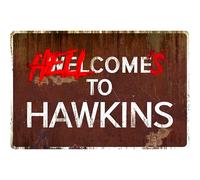 Flinelife Welcome to hawkins Hell comes to hawkins sign 12 x 8 Stranger wall sign decor Perfect for Stranger Fans gifts