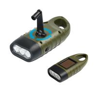 FlinQ Linterna de cuerda 2-PACK - Gato de compresión LED con alternador de cuerda - Batería recargable por bobinado manual - Luces de emergencia de Pillamp impermeable para un paquete de emergencia