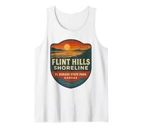 Flint Hills Camisa Dorado Shoreline Kansas Sunset Scene Camiseta sin Mangas