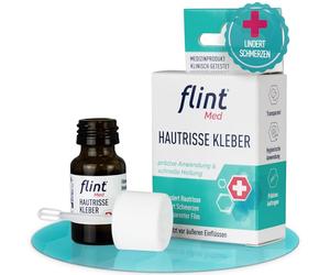 flint Med Adhesivo para grietas en la piel, 7 ml, reduce el desgarro y alivia el dolor, forma una película protectora transparente sobre la piel, curación rápida, clínicamente probado