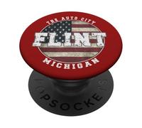Flint Michigan, Bandera Americana Vintage PopSockets PopGrip Adhesivo
