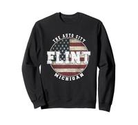 Flint Michigan, Bandera Americana Vintage Sudadera