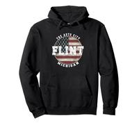 Flint Michigan, Bandera Americana Vintage Sudadera con Capucha