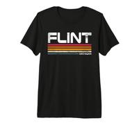 Flint Michigan Retro Rayas Vintage City Design Camiseta Premium
