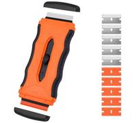 Flintronic 1 Raspador Vitroceramica, Rasqueta Vitroceramica con Cuchilla Retráctil, Rasqueta Multiusos Profesional con 10 Cuchillas para Ventanas, Espejos, Azulejos Limpieza (Naranja)
