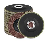 Flintronic 10 Piezas Discos Abrasivos para Amoladora Angular, Disco Láminas 115mm Grano 40/60/80/120, Discos de Abanico, T27 Disco Láminas, para Acero Inoxidable, Metal/Acero y Madera, Rojo