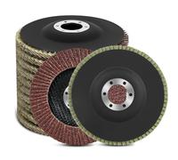 Flintronic 10 Piezas Discos Abrasivos para Amoladora Angular, Disco Láminas 115mm Grano 40, Discos de Abanico, T27 Disco Láminas, para Acero Inoxidable, Metal/Acero y Madera, Rojo