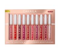 Flintronic 10pcs Pintalabios Mate de Larga Duración, Pintalabios Líquido, Barras de Labios Lipstick Impermeable Kit, Sin Transferencia, Infaillible Matte Resistance