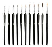flintronic 11pc Pinceles Pintura Acrilica, Pinceles de Detalle Fino, Juego Profesional de Detalle Fino Acrilico para Artista, Pincele para Óleo, Pincele de Detalle Pintura Acrílica,Acuarela,Miniatura