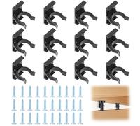 Flintronic 12 Piezas Clips de Fijación para Zócalos de Cocina, Soportes para Zócalos de Cocina, con 30 Tornillos, para sofás, mesas, camas, soportes de TV, armarios y otros muebles, para 27mm-33mm
