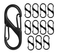 Flintronic 12pcs 40mmMosquetones De Seguridad En Forma De D De Aluminio, Mosquetón con Cierre De Resorte, Llavero De Montañismo Deportivo Al Aire Libre, para Llaveros, Acampadas, Pesca