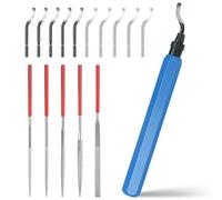 Flintronic 16 PCS Desbarbador Metal, con 15 Cuchillas de HSS, Azul