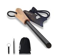 Flintronic 1PCS Pedernal para Fuego,Kits Encendedor Supervivencia de Acero de Pedernal Resistente al Agua,Incluye Silbato,Raspador con Escala, Tubo de Soplado Plegable para Camping/Senderismo/Exterior