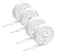 flintronic 2 Pares Cordones Planos, 130CM, Cordones Elásticos de Primera Calidad, Cordones Planos Resistentes a Desgarros, Cordones Zapatillas para Calzado Deportivo/Correr/Lona/Informales-Blanco