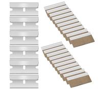 Flintronic 20 Piezas Cuchillas de Acero Inoxidable de Alta Calidad, Cartón Prémium de Acero, Cuchillas de Repuesto de Cartón Prémium de Acero, para Limpia Suelo,Horno,Placas de Inducción,Ventana