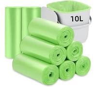 Flintronic 200PCS Bolsas Basura Orgánicas, 45x50cm 10L Bio Bolsas de Basura, 2,6 Galones Bolsas de Basura, para Residuos de Alimentos, Hogar, Jardín, Cocina, Oficina(Verde)