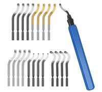 Flintronic 21 PCS Desbarbador Metal, con 20 Cuchillas de HSS, Azul