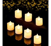 flintronic 24 Velas Led Pequeñas, Velas Led de Té Velas Eléctricas con Baterías para San Valentín, Cumpleaños, Fiestas, Navidad, Bodas Decoración, Blanco Cálido