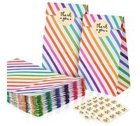 Flintronic 25PCS Bolsa de Regalo, Bolsa de Papel Cortada, con Lindas Pegatinas, Bolsas de Fiesta para Fiestas Infantiles, Cumpleaños, Navidad