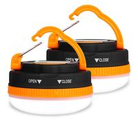 Flintronic 2pcs de Camping, 5 Modos de Luz, Luz Sos Portátil para Exteriores con Gancho, Resistente Al Agua IP43 para Senderismo, Pesca, Alimentación de Emergencia En El Hogar (Batería No Incluida)