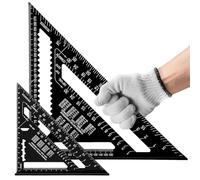 Flintronic 2PCS Escuadra Carpintero, Escuadra Combinada 300mm/180mm, Multifuncional Regla Triangular Métrica de Aluminio, Metalicas Carpintero, para Carpinteros, Techadores e Ingenieros