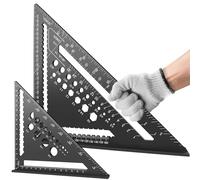 Flintronic 2PCS Escuadra Carpintero, Escuadra Combinada 300mm/180mm, Multifuncional Regla Triangular Métrica de Aluminio, Metalicas Carpintero, para Carpinteros, Techadores e Ingenieros