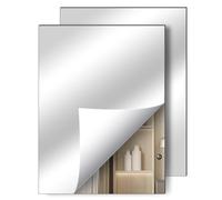 flintronic 2PCS Espejos Autoadhesivos Pared, Espejo Acrílico Adhesivo Grandes Espejos Pared sin Marco,2 mm de Espesor, para Dormitorio, Salón, Armario (40x30cm)