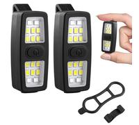 flintronic 2PCS Luz De Abrazadera Para Exteriores, Luz De Camping al Aire Libre, Lámpara Multiusos Clip de Advertencia Trabajo, para Viajes, Pesca, Camping, Caminar, Ciclismo