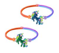 flintronic 2PCS Pulsera de Caballos para Niñas, Pulseras de Humor para Niños, Pulsera Infantil Arcoiris, Pulsera Infantil Niña que Cambia de Color, 2 PCS Unicornio, Regalo de Niña