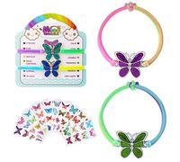 flintronic 2PCS Pulsera de Mariposa para Niñas, Pulseras de Humor para Niños, Pulsera Infantil Arcoiris, Pulsera Infantil Niña que Cambia de Color, 2 PCS Mariposa, Regalo de Niña-con Pegatinas