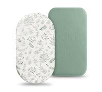 Flintronic 2PCS Sábana Bajera Ajustable para Cuna de Bebé, 83 x 43cm 100% Algodón Muselina Juego de 2 Sábanas Bajeras Ajustables, Protector de Colchón para Cuna Sabanas Capazo Cubre Colchon