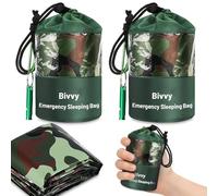 flintronic 2PCS Saco de Dormir Emergencia, 120 * 200cm Mantas Termica de Aluminio, Sacos de Vivac Supervivencia, Mantas Termica de Aluminio, para Cámping, Excursionismo, Trekking