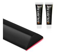 flintronic 3 M Negro Barrera de Ducha Y Sistema de Retención, Embellecedor Copete Encimera Cocina, Umbralducha Plegable, Umbral Plegable de Silicona para Platos de Ducha Con 2 * 20g de pegamento