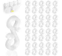 flintronic 30 Piezas Ganchos de Plástico para Canalones, Ganchos para Colgar Canalones Al Aire Libre en Forma de S, Ganch-os para Colgar Luces Exterior, Niversales para Interiores y Exteriores,Blanco
