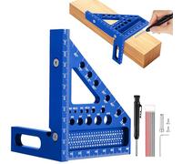 Flintronic 3D Multiángulo Escuadra Carpintero, 22.5-90°Transportador De Angulos Aleación De Aluminio, 120mm Herramientas de Carpintería Precisas, Regla Triangular de Inglete para Carpintero Ingeniero