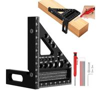 Flintronic 3D Multiángulo Escuadra Carpintero, 22.5-90°Transportador De Angulos Aleación De Aluminio, 110mm Herramientas de Carpintería Precisas, Regla Triangular de Inglete para Carpintero Ingeniero