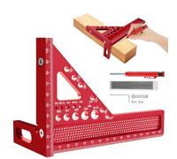 Flintronic 3D Multiángulo Escuadra Carpintero, 22.5-90°Transportador De Angulos Aleación De Aluminio, 163mm Herramientas de Carpintería Precisas, Regla Triangular de Inglete para Carpintero Ingeniero