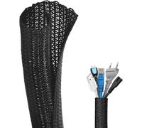 Flintronic 3m Manguito de Cable Auto-Cierre, 25mm-39mm Cubre Cables, Organizador de Cables, para PC, Hogar, Oficina, Automotriz, Recoge Cables - Protege al Perro y Gato de los Cables de Masticación