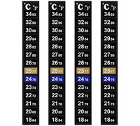 Flintronic 4 Piezas Tiras de Termómetro, 18-34° Strip Termómetro ara Acuario, Adhesivo para Acuario Temperatura, Termómetro Acuario Digital, Adhesivo Fish Tank Termometro, para Acuario