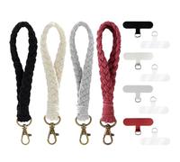 flintronic 4PC Cordón Correa para Teléfono Móvil Universal,Correa de Trenza para el Cuello,Correa Cruzada y para la Muñeca,Compatible la Mayoría de las Fundas de Teléfono,con Llavero y 4 Parche