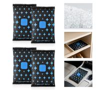 flintronic 4pc Gránulos en Bolsa de Recarga de 200g, Bolsas de Recarga para Deshumidificadores, Bolsa Recambio Absorbe Humedad, Previene la Condensación y Los Malos Olores, Armarios Garage Trasteros
