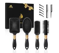 Flintronic 4PCS Cepillo Desenredante para Todo Tipo de Cabello, Cepillo Térmico Redondo, cepillo Detangler Antienredos y Antirotura, cepillo de Peinado para Hombres y Mujeres