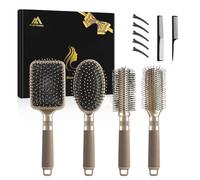 Flintronic 4PCS Cepillo Desenredante para Todo Tipo de Cabello, Cepillo Térmico Redondo, cepillo Detangler Antienredos y Antirotura, cepillo de Peinado para Hombres y Mujeres
