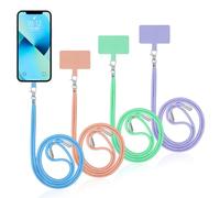 flintronic 4PCS Cordón Correa para Teléfono Móvil Ajustable,Correa para el Cuello,Correa Cruzada y para la Muñeca,Compatible la Mayoría de Las Fundas de Teléfono,con Llavero y Parche
