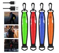 flintronic 4PCS LED Colgantes Reflectantes, 3 Modos LED Intermitente Colgante Reflectante, USB Recargable Luz de Seguridad para Niños, para Mochila Escolar,Mochila,Senderismo,Correr