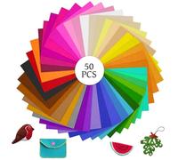 flintronic 50pcs Fieltro para Manualidades, Fieltro en 50 Colores Suave, Ideal para Costura, Proyectos DIY, Decoración y Artesanías, 20 x 30 cm, 1 mm de Grosor