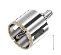 Flintronic 53mm Broca de Diamante, Cristal Broca Sierra con Broca Piloto Central, Taladro Hueco Sierra de Perforación con Revestimiento de Diamante, para Vidrio/Azulejo/Cerámica/Mármol/Piedra Caliza