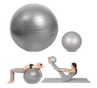 flintronic 55/25cm Pelota de Pilates, Fitness Pelota de Ejercicio, Embarazo y Sentarse, Equilibrio, Entrenamiento, Incluye Manual de Instrucciones, Bomba de Aire Gris