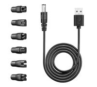 flintronic 5V Cargador Afeitadore, Universal Cable USB a DC Kit de Adaptador Corriente, Cable de Carga para Afeitadora, Universal Cable de Alimentación USB, para Cortapelos/Depiladoras/Purificadores